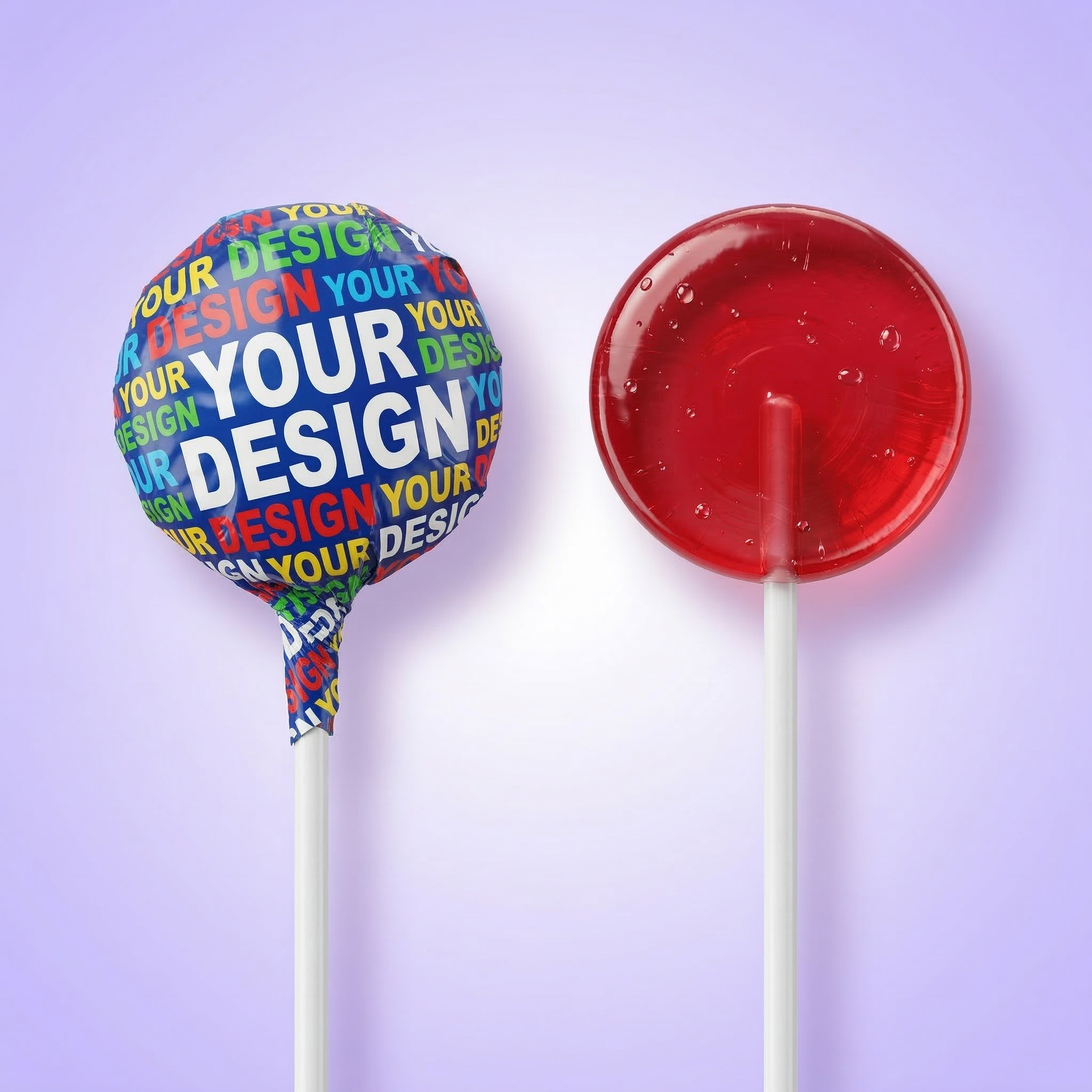 Round lollipops with your logo design