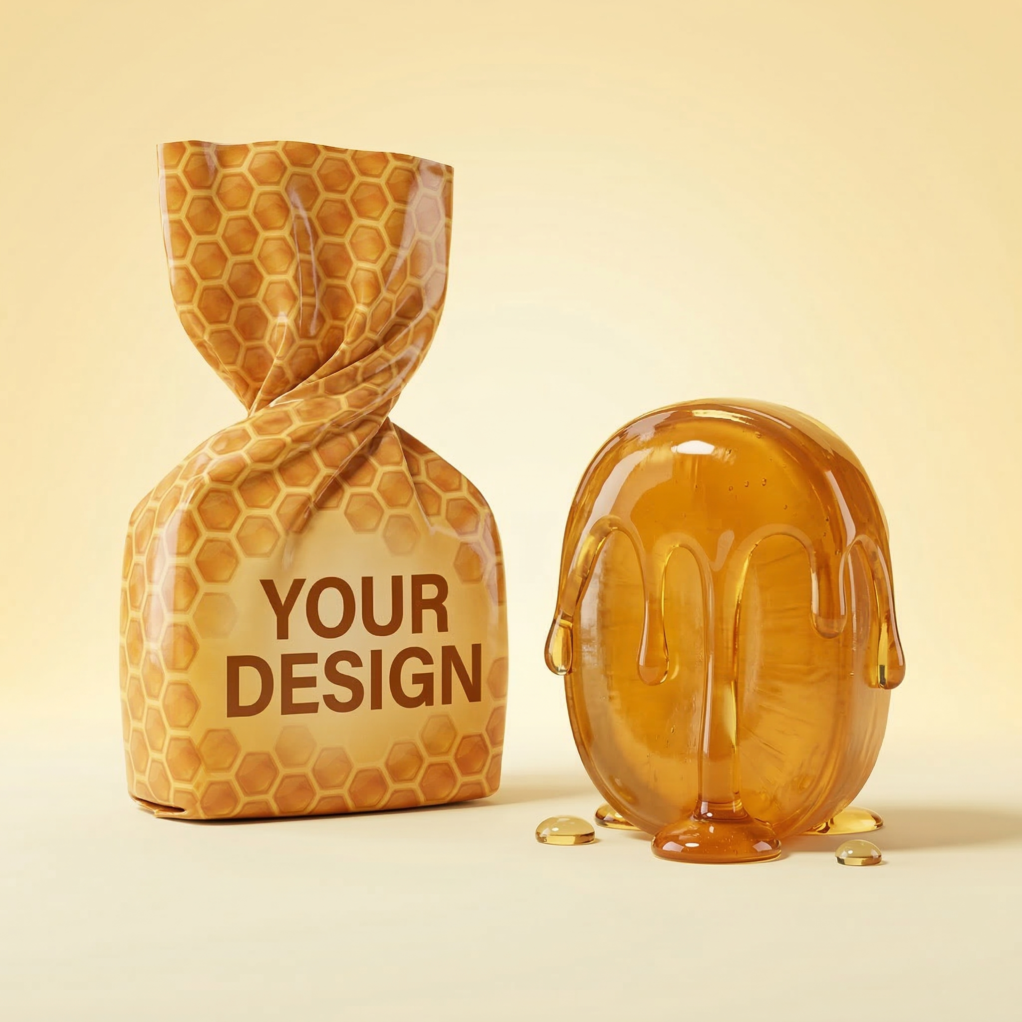 Honey candy with personalized packaging